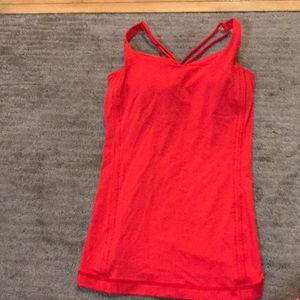 Bright Red Lulu Lemon Workout Top.